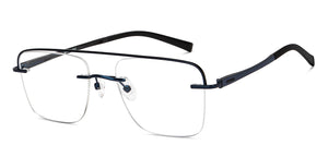 Blue Rectangle Rimless Unisex Eyeglasses by Lenskart Air-200227