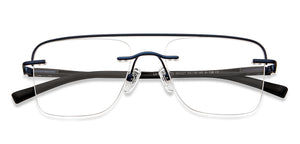 Blue Rectangle Rimless Unisex Eyeglasses by Lenskart Air-200227