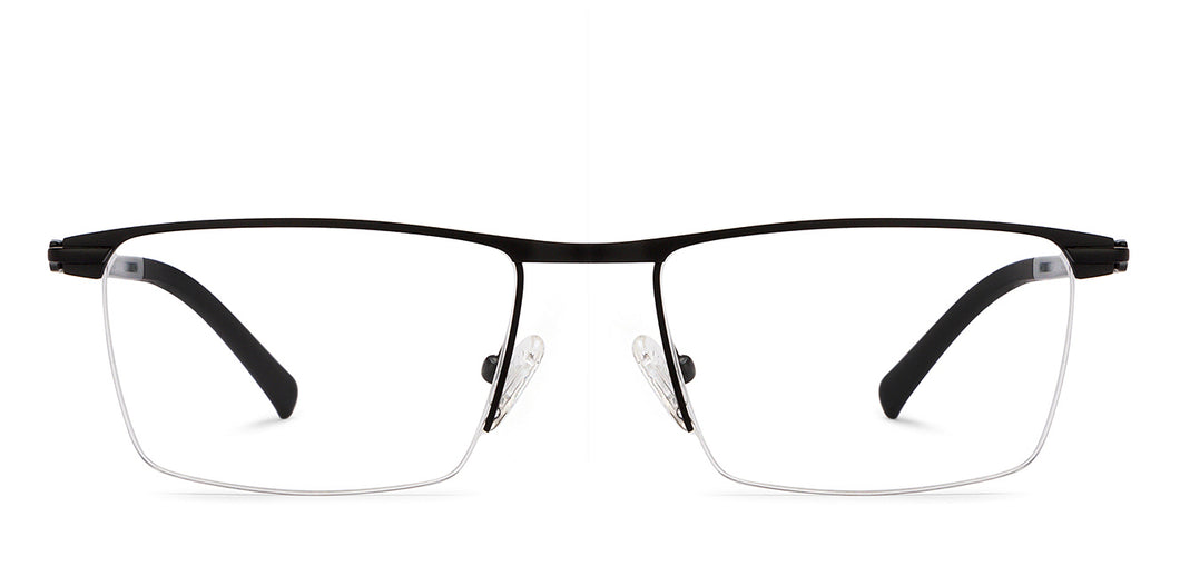 Black Rectangle Half Rim Unisex Eyeglasses by Lenskart Air-200234