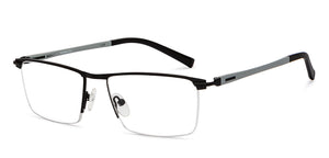 Black Rectangle Half Rim Unisex Eyeglasses by Lenskart Air-200234