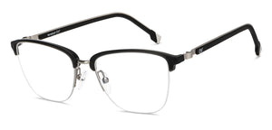 Black Square Half Rim Unisex Eyeglasses by Lenskart Air-200755