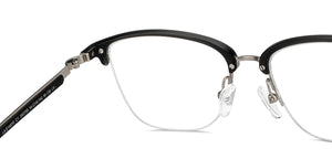 Black Square Half Rim Unisex Eyeglasses by Lenskart Air-200755