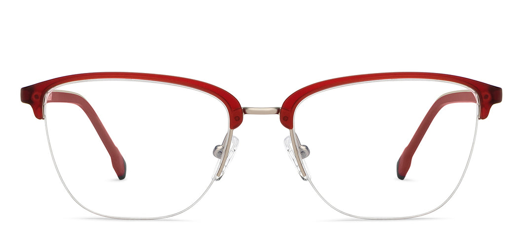 Red Square Half Rim Unisex Eyeglasses by Lenskart Air-200757