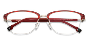 Red Square Half Rim Unisex Eyeglasses by Lenskart Air-200757