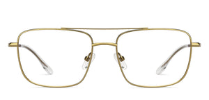 Gold Rectangle Full Rim Unisex Eyeglasses by Lenskart Air-213119