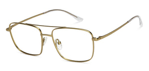 Gold Rectangle Full Rim Unisex Eyeglasses by Lenskart Air-213119