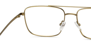 Gold Rectangle Full Rim Unisex Eyeglasses by Lenskart Air-213119