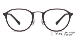 Maroon Round Full Rim Unisex Eyeglasses by Lenskart Air LA-143094