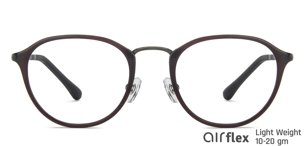 Maroon Round Full Rim Unisex Eyeglasses by Lenskart Air LA-143094
