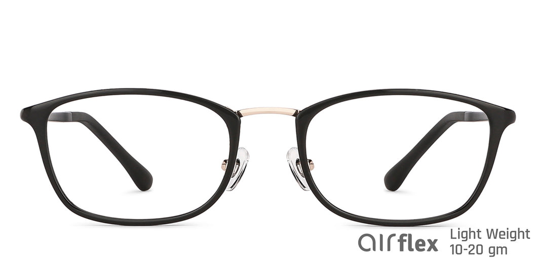 Black Rectangle Full Rim Unisex Eyeglasses by Lenskart Air Computer Glasses-147789