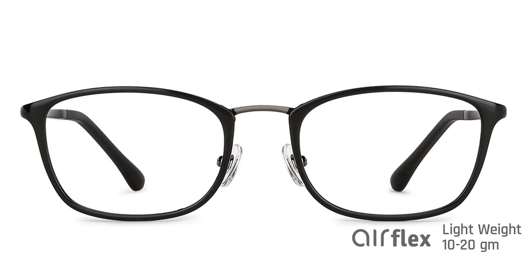 Black Rectangle Full Rim Unisex Eyeglasses by Lenskart Air Computer Glasses-147786