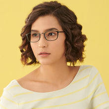 Load image into Gallery viewer, Black Rectangle Full Rim Unisex Eyeglasses by Lenskart Air LA-143099