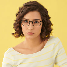 Load image into Gallery viewer, Black Rectangle Full Rim Unisex Eyeglasses by Lenskart Air LA-143099