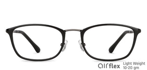 Black Rectangle Full Rim Unisex Eyeglasses by Lenskart Air LA-143099
