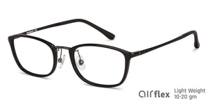 Black Rectangle Full Rim Unisex Eyeglasses by Lenskart Air LA-143099