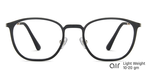 Black Rectangle Full Rim Narrow Unisex Eyeglasses by Lenskart Air-143103