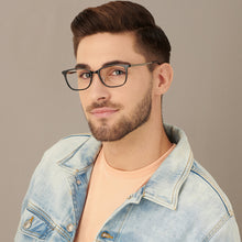 Load image into Gallery viewer, Black Rectangle Full Rim Wide Unisex Eyeglasses by Lenskart Air LA-143104