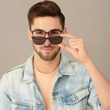 Load image into Gallery viewer, Black Rectangle Full Rim Wide Unisex Eyeglasses by Lenskart Air LA-143104