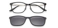 Load image into Gallery viewer, Black Rectangle Full Rim Wide Unisex Eyeglasses by Lenskart Air LA-143104