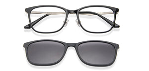Black Rectangle Full Rim Wide Unisex Eyeglasses by Lenskart Air LA-143104