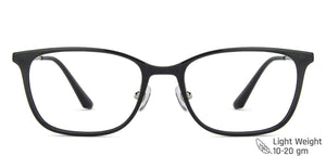Black Rectangle Full Rim Wide Unisex Eyeglasses by Lenskart Air LA-143104