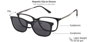 Black Rectangle Full Rim Wide Unisex Eyeglasses by Lenskart Air LA-143104