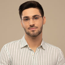 Load image into Gallery viewer, Grey Rectangle Rimless Extra Narrow Unisex Eyeglasses by Lenskart Air-146270