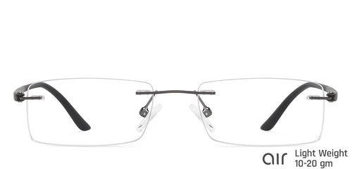 Grey Rectangle Rimless Extra Narrow Unisex Eyeglasses by Lenskart Air-146270