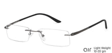 Load image into Gallery viewer, Grey Rectangle Rimless Extra Narrow Unisex Eyeglasses by Lenskart Air-146270