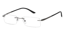Load image into Gallery viewer, Grey Rectangle Rimless Extra Narrow Unisex Eyeglasses by Lenskart Air-146270