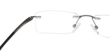 Load image into Gallery viewer, Grey Rectangle Rimless Extra Narrow Unisex Eyeglasses by Lenskart Air-146270