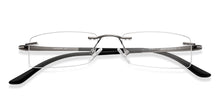 Load image into Gallery viewer, Grey Rectangle Rimless Extra Narrow Unisex Eyeglasses by Lenskart Air-146270