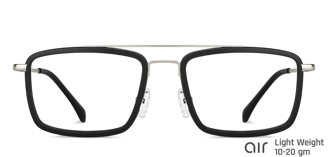 Black Rectangle Full Rim Unisex Eyeglasses by Lenskart Air-146273