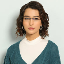 Load image into Gallery viewer, Blue Rectangle Rimless Unisex Eyeglasses by Lenskart Air Online-140246