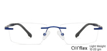 Load image into Gallery viewer, Blue Rectangle Rimless Unisex Eyeglasses by Lenskart Air Online-140246