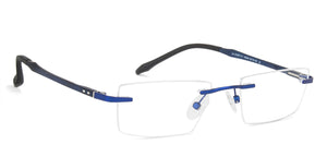 Blue Rectangle Rimless Unisex Eyeglasses by Lenskart Air Online-140246
