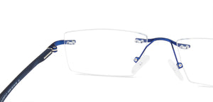 Blue Rectangle Rimless Unisex Eyeglasses by Lenskart Air Online-140246