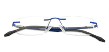 Load image into Gallery viewer, Blue Rectangle Rimless Unisex Eyeglasses by Lenskart Air Online-140246