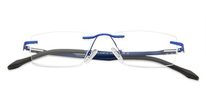 Blue Rectangle Rimless Unisex Eyeglasses by Lenskart Air Online-140246