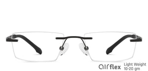 Gunmetal Rectangle Rimless Unisex Eyeglasses by Lenskart Air Computer Glasses-147862