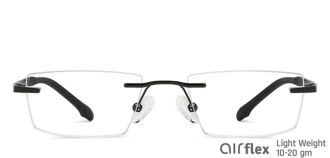 Gunmetal Rectangle Rimless Unisex Eyeglasses by Lenskart Air Computer Glasses-147862