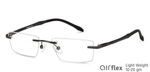 Load image into Gallery viewer, Gunmetal Rectangle Rimless Unisex Eyeglasses by Lenskart Air Computer Glasses-147862