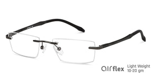 Gunmetal Rectangle Rimless Unisex Eyeglasses by Lenskart Air Computer Glasses-147862