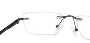 Gunmetal Rectangle Rimless Unisex Eyeglasses by Lenskart Air Computer Glasses-147862