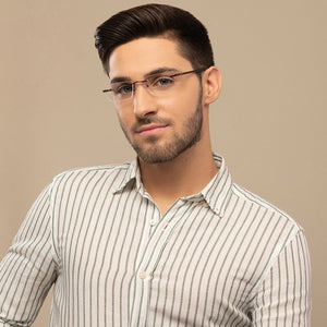 Brown Rectangle Rimless Unisex Eyeglasses by Lenskart Air Computer Glasses-147861
