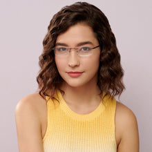 Load image into Gallery viewer, Brown Rectangle Rimless Unisex Eyeglasses by Lenskart Air Computer Glasses-147861