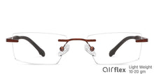 Load image into Gallery viewer, Brown Rectangle Rimless Unisex Eyeglasses by Lenskart Air Computer Glasses-147861