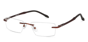 Brown Rectangle Rimless Unisex Eyeglasses by Lenskart Air Computer Glasses-147861