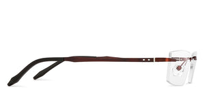 Brown Rectangle Rimless Unisex Eyeglasses by Lenskart Air Computer Glasses-147861