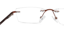 Load image into Gallery viewer, Brown Rectangle Rimless Unisex Eyeglasses by Lenskart Air Computer Glasses-147861